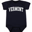 State of Vermont College Style White Fashion Baby Creeper Boys Girls Infant Bodysuit