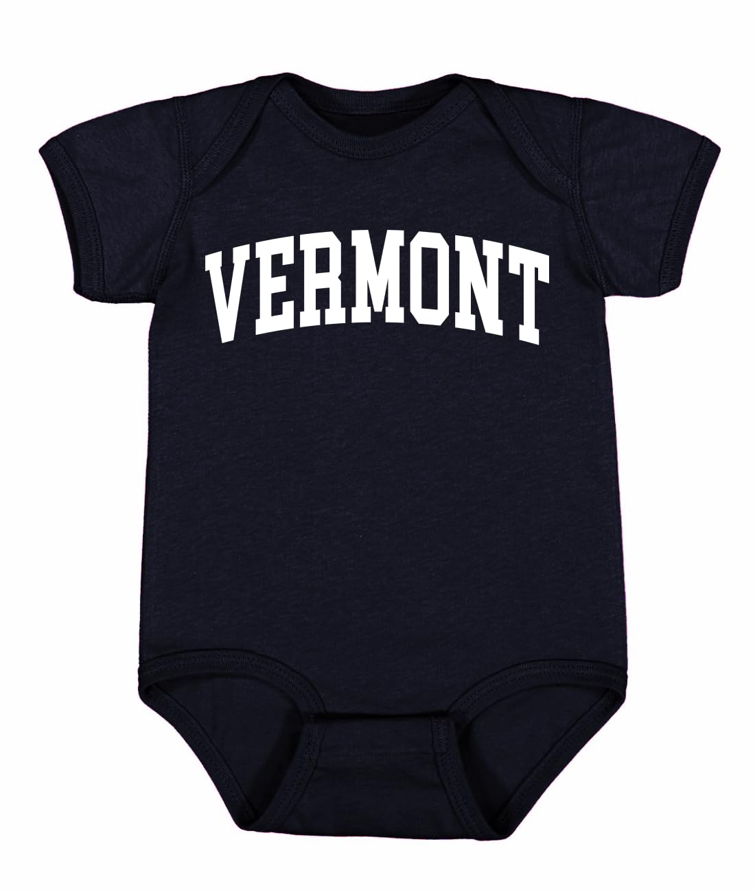 State of Vermont College Style White Fashion Baby Creeper Boys Girls Infant Bodysuit