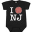 I Heart NJ Funny Love New Jersey Pork Roll Shape Breakfast Meme Fashion Baby Creeper Boys Girls Infant Bod