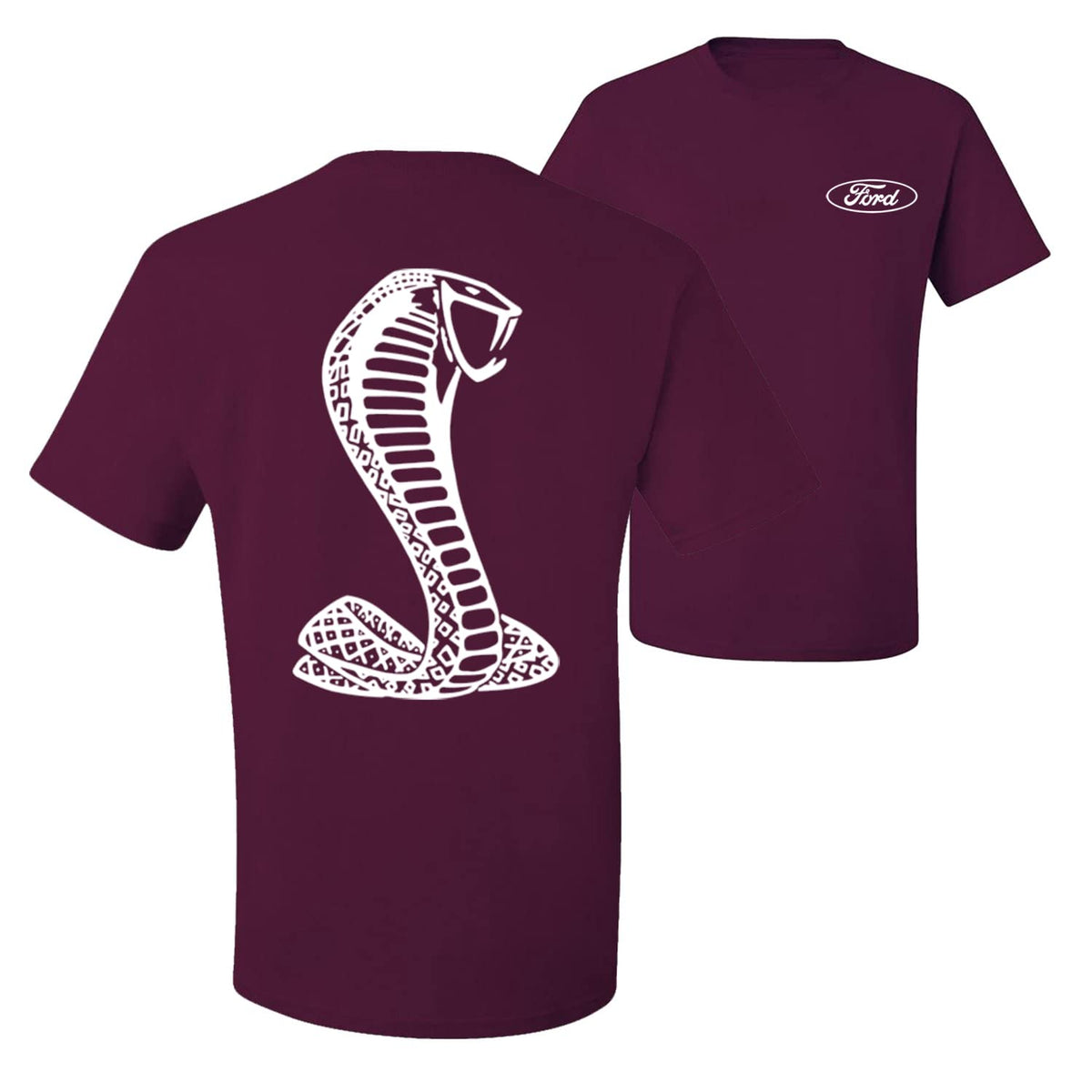 Retro Ford Shelby Cobra Emblem Vintage White Logo  Front and Back  Cars and Trucks Men's T-Shirt