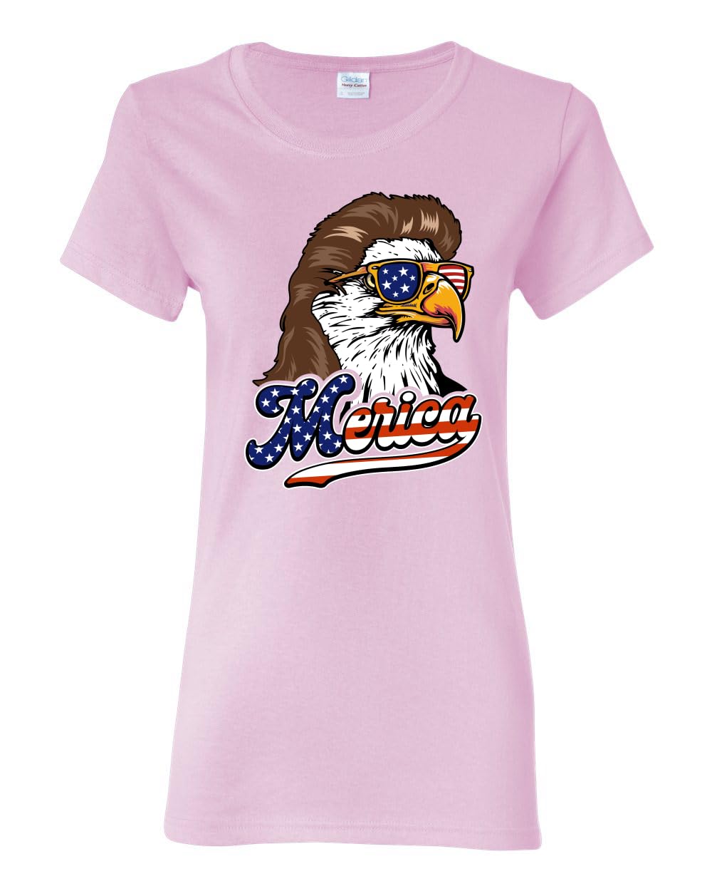 American Bald Eagle Mullet Glasses American Pride Womens Graphic T-Shirt