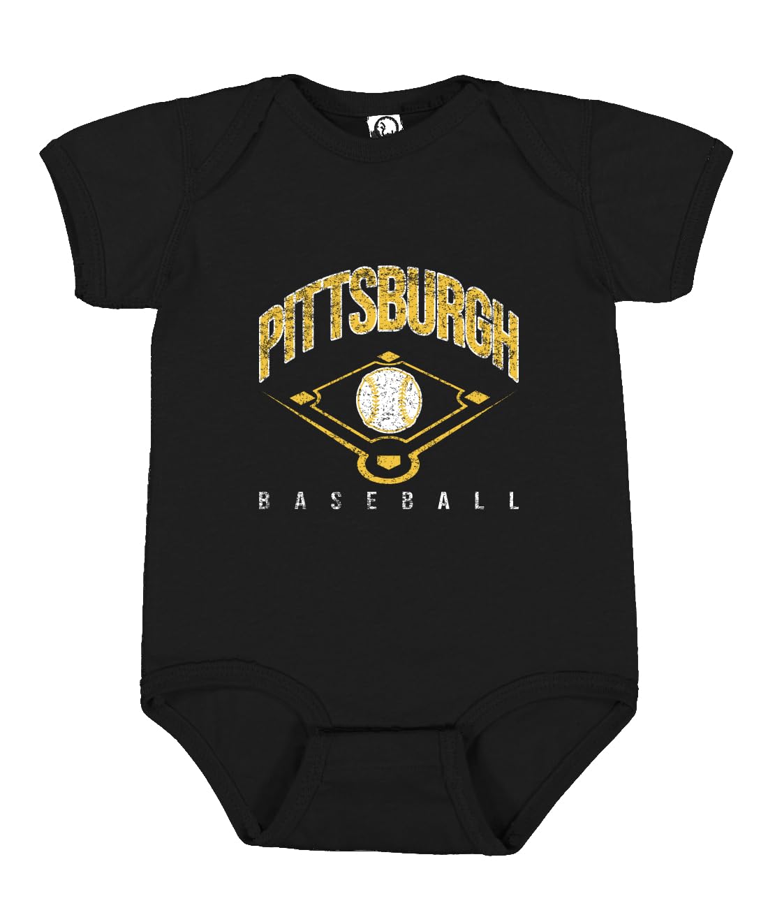 American Baseball Fan Vintage Distressed Field Sports Gift Baby Short-Sleeve Bodysuit