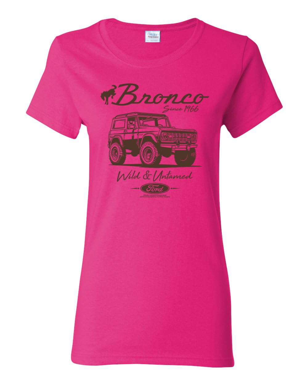 Ford Bronco Wild Untamed 1966, Classic Retro USA Motors Cars and Trucks Womens Shirt
