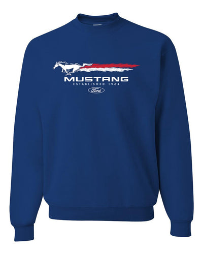 Ford Mustang USA Pony Logo Est 1964 Classic Racing Logo Cars and Trucks Unisex Crewneck Sweatshirt