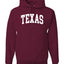 State of Texas College Style Fashion Unisex Hoodie Sweatshirt