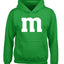 Letter M Graphic Novelty Funny Costume Halloween Youth Hooded Sweatshirt