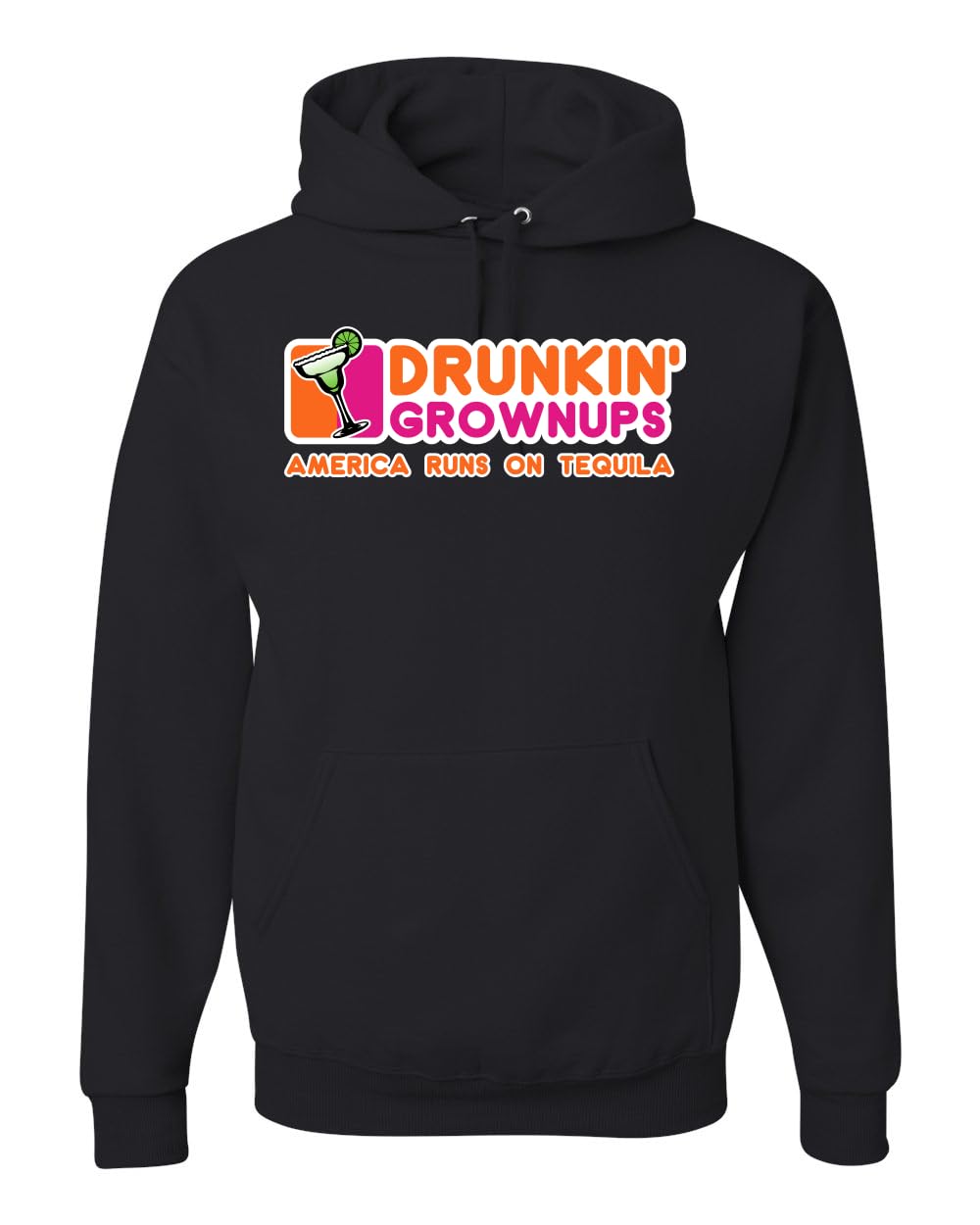 Drunkin' Grownups America Runs on Alcohol Parody Humor Unisex Hoodie Sweatshirt