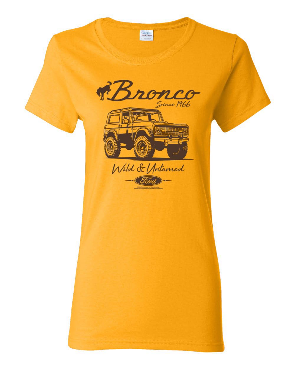 Ford Bronco Wild Untamed 1966, Classic Retro USA Motors Cars and Trucks Womens Shirt