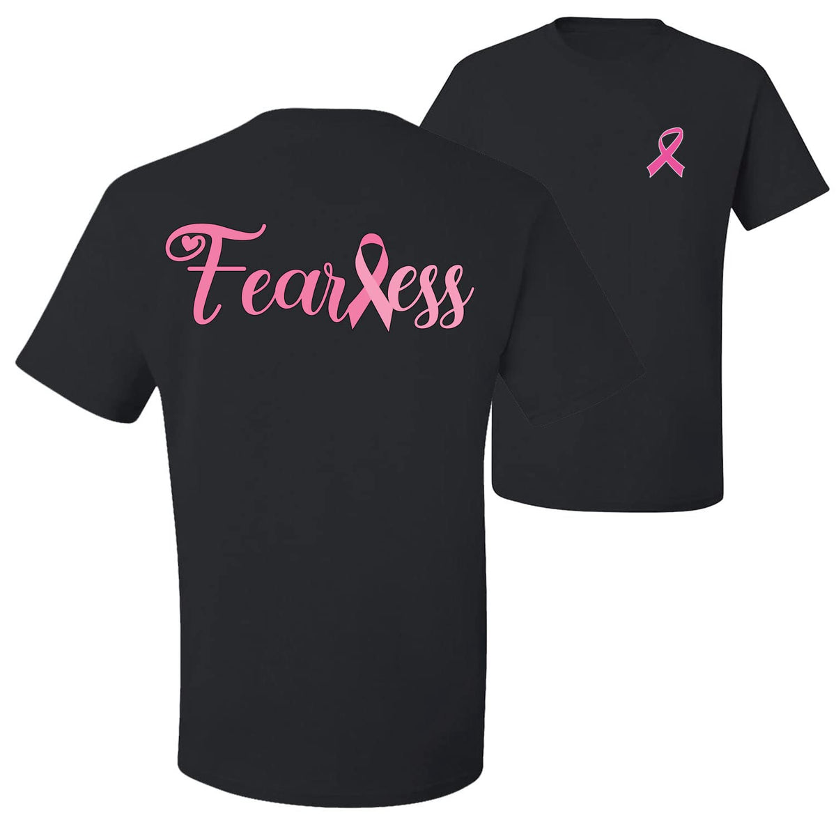 Breast Cancer Awareness Faith Pink Ribbon Sunflower Front and Back Unisex T-Shirt