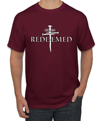 Redeemed Cross Jesus Christ Nails Inspirational/Christian Men's T-Shirt