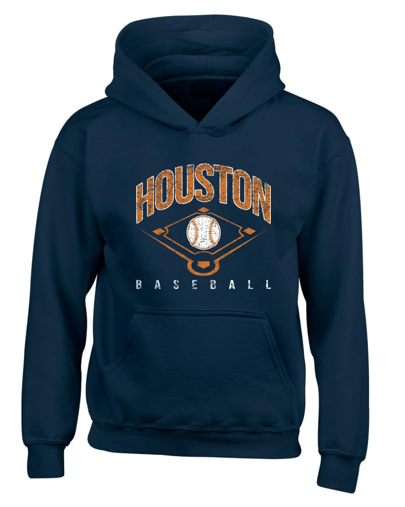 American Baseball Fan Vintage Distressed Field Sports Gift Youth Hooded Sweatshirt