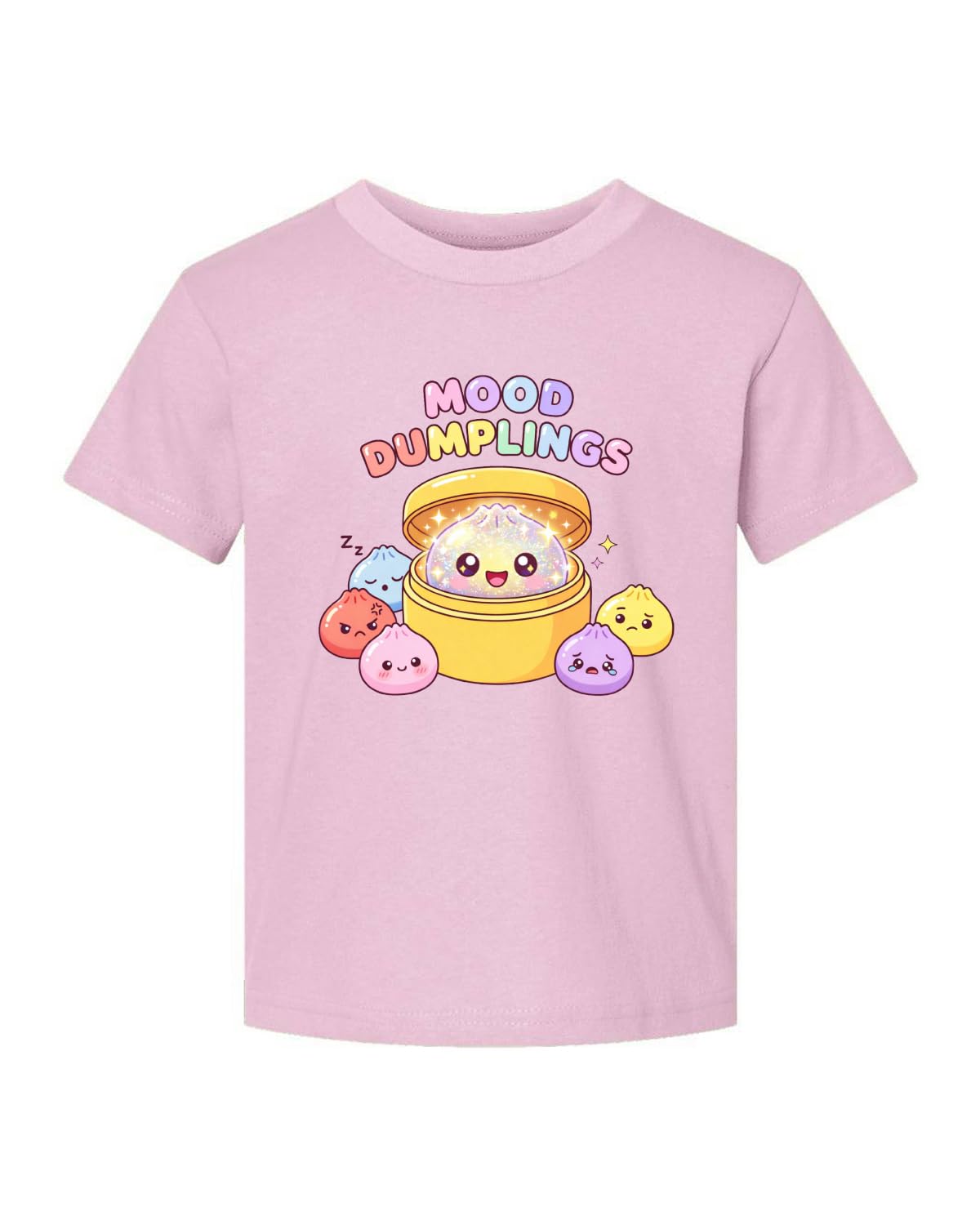 Mood Dumplings Kawaii Cute Dim Sum Emotional Dumpling Anime Food Lover Pop Culture Toddler Crew Graphic T-Shirt