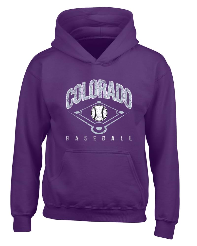 American Baseball Fan Vintage Distressed Field Sports Gift Youth Hooded Sweatshirt