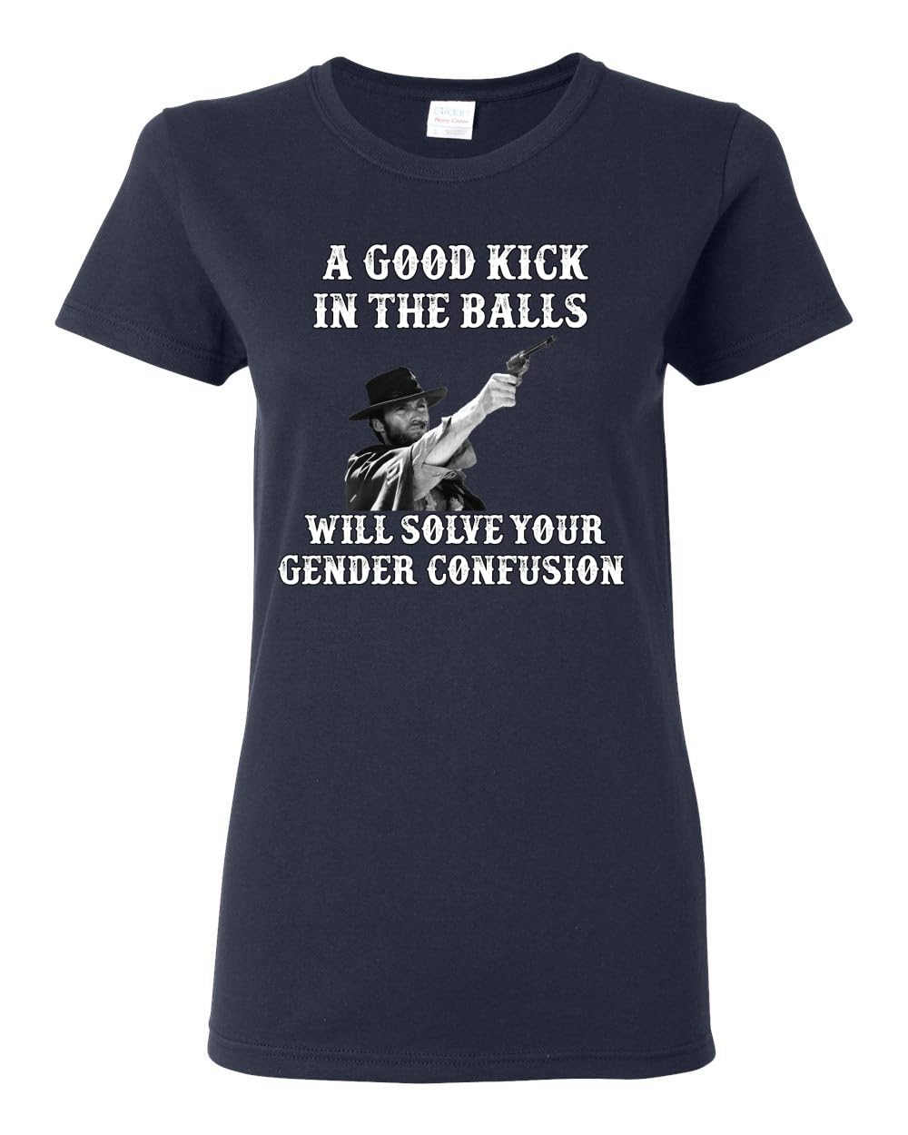 A Good Kick in The Balls Solves Gender Confusion Political Womens Graphic T-Shirt