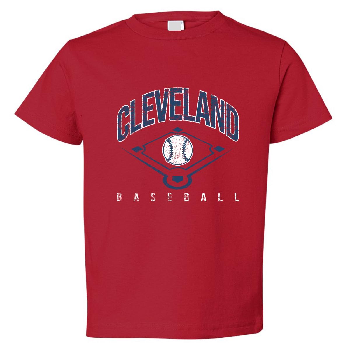 American Baseball Fan Vintage Distressed Field Sports Toddler Crew Graphic T-Shirt