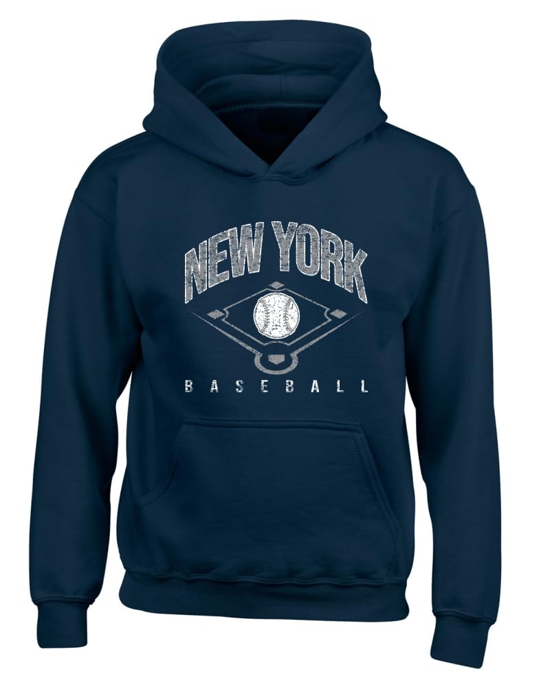 American Baseball Fan Vintage Distressed Field Sports Gift Youth Hooded Sweatshirt
