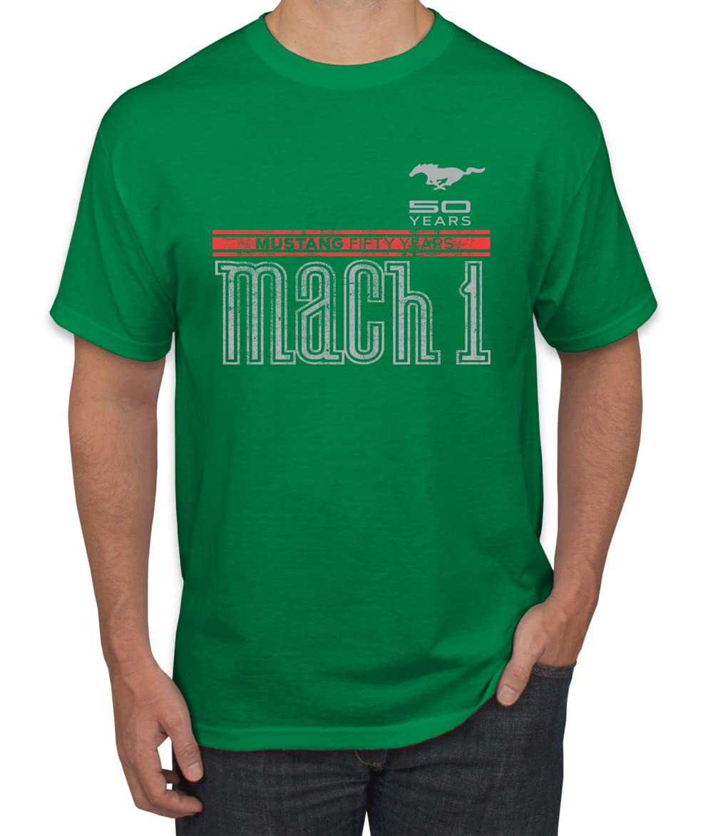 Ford Mustang 50 Years Logo Mach 1 Classic Emblem Cars and Trucks Men's Graphic T-Shirt