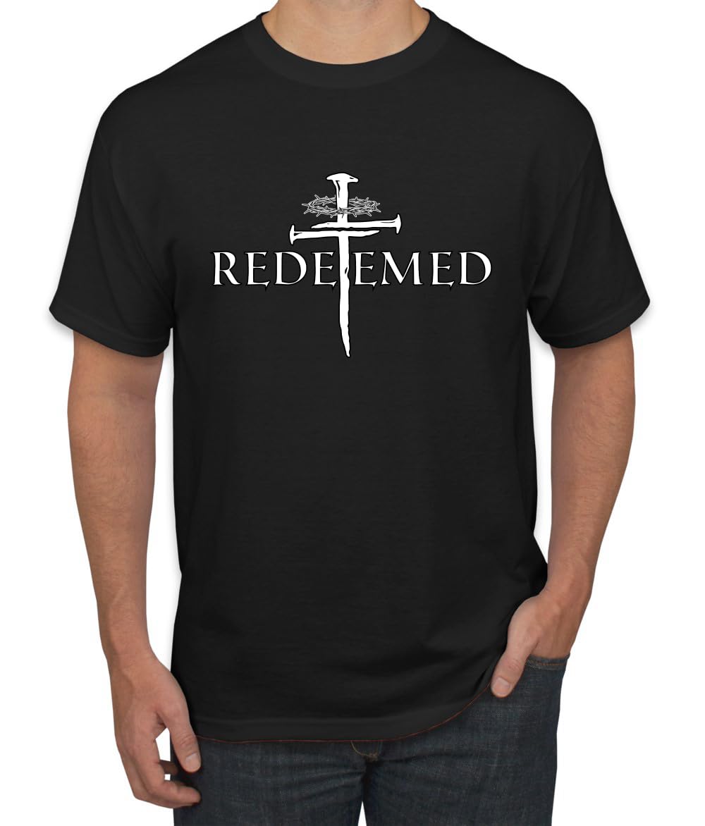 Redeemed Cross Jesus Christ Nails Inspirational/Christian Men's T-Shirt
