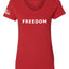 Freedom God Family Patriotism Shirt, Christian Conservative Tee for Women, Women’s Standard V-Neck Tee