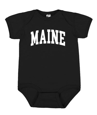 State of Maine College Style White Fashion Baby Creeper Boys Girls Infant Bodysuit