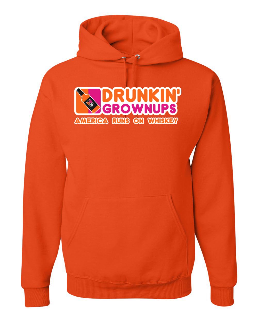 Drunkin' Grownups America Runs on Alcohol Parody Humor Unisex Hoodie Sweatshirt