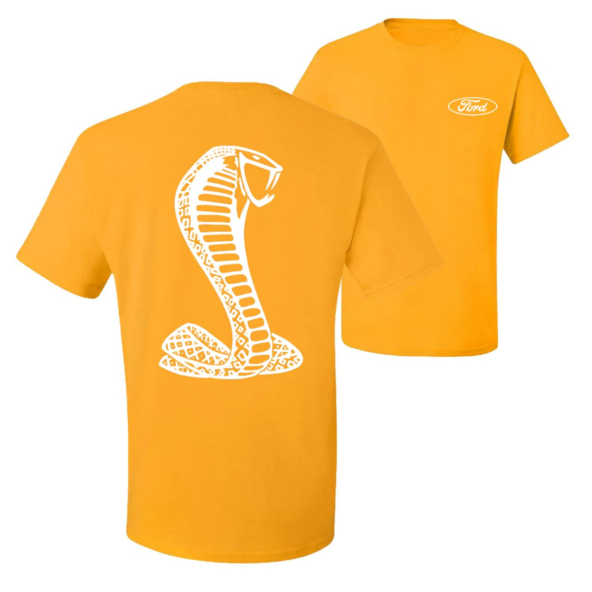 Retro Ford Shelby Cobra Emblem Vintage White Logo  Front and Back  Cars and Trucks Men's T-Shirt