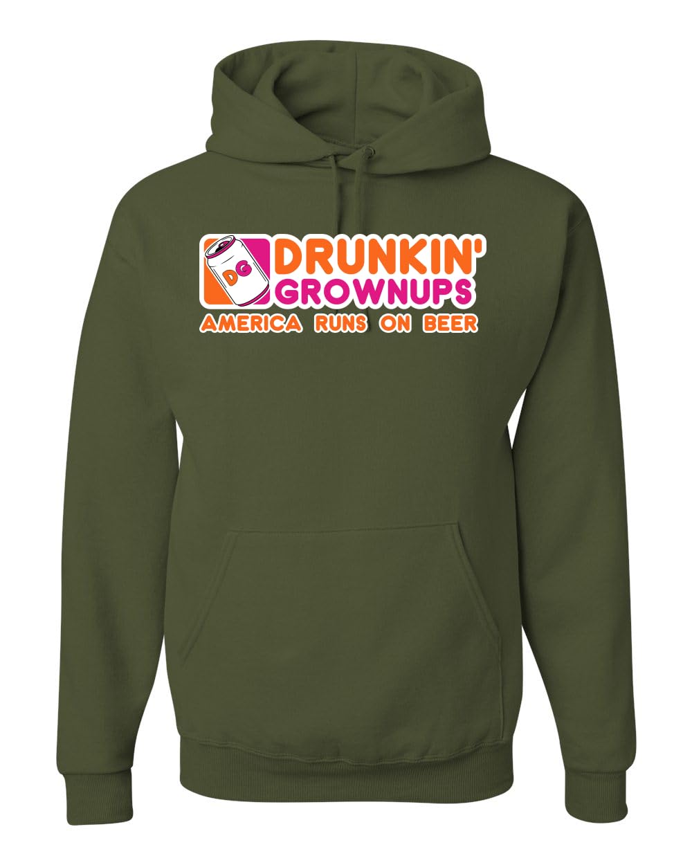 Drunkin' Grownups America Runs on Alcohol Parody Humor Unisex Hoodie Sweatshirt