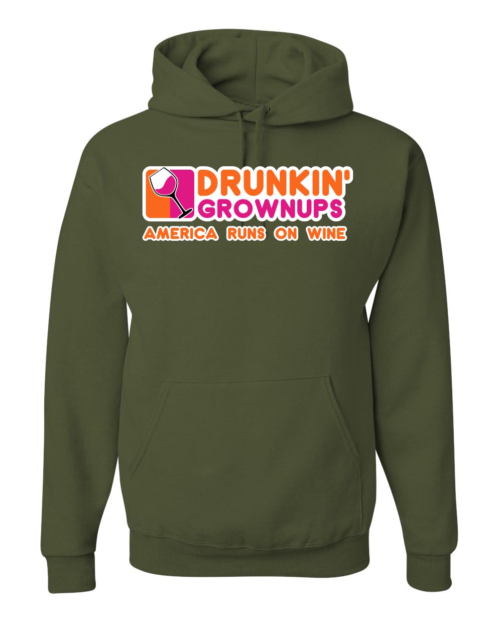 Drunkin' Grownups America Runs on Alcohol Parody Humor Unisex Hoodie Sweatshirt