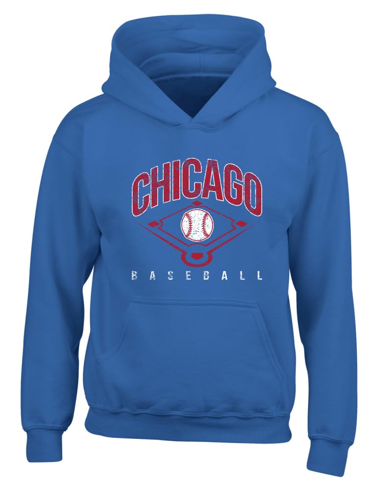 American Baseball Fan Vintage Distressed Field Sports Gift Youth Hooded Sweatshirt