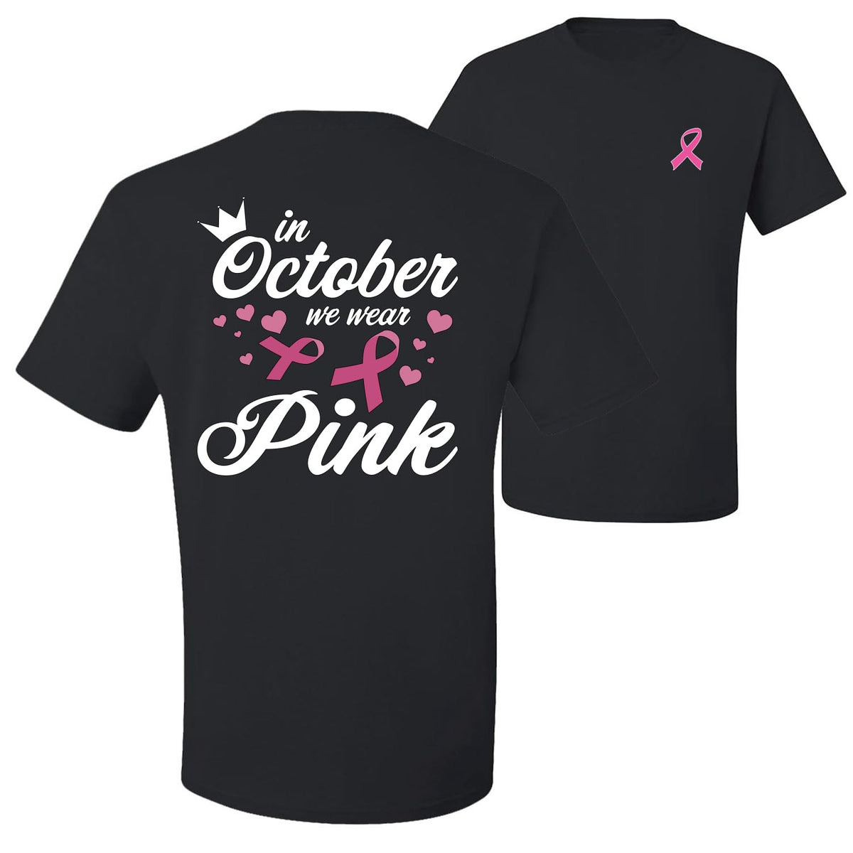 Breast Cancer Awareness Faith Pink Ribbon Sunflower Front and Back Unisex T-Shirt