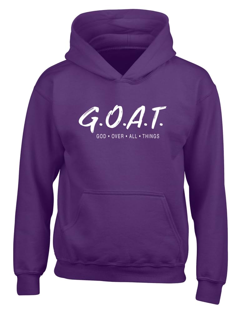 Goat God Over All Things Inspirational/Christian Youth Hooded Graphic Sweatshirt