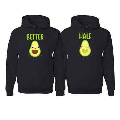 Better Half Sliced Avocado Food Cute Joke Couple Shirts His and Hers Matching Couples Hoodie Sweater Set