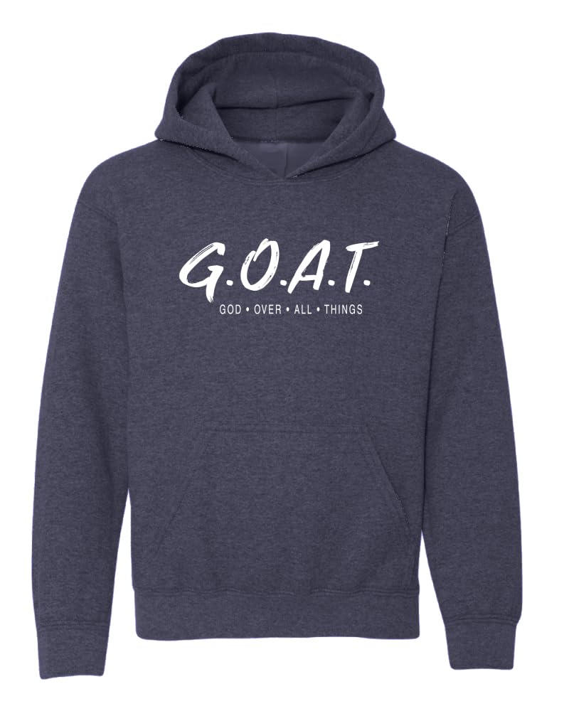 Goat God Over All Things Inspirational/Christian Youth Hooded Graphic Sweatshirt
