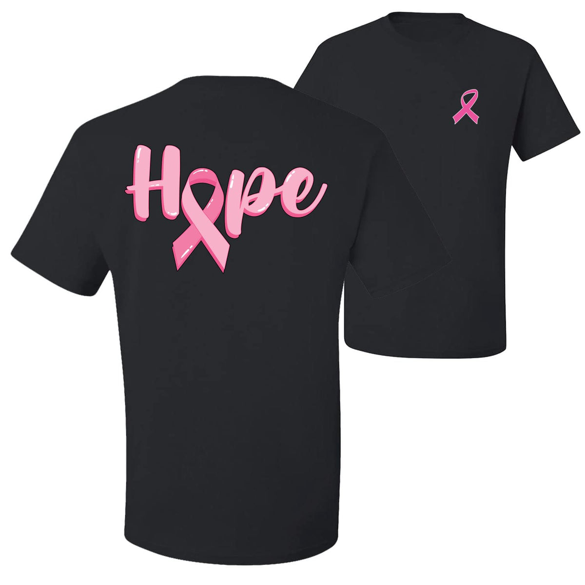 Breast Cancer Awareness Faith Pink Ribbon Sunflower Front and Back Unisex T-Shirt