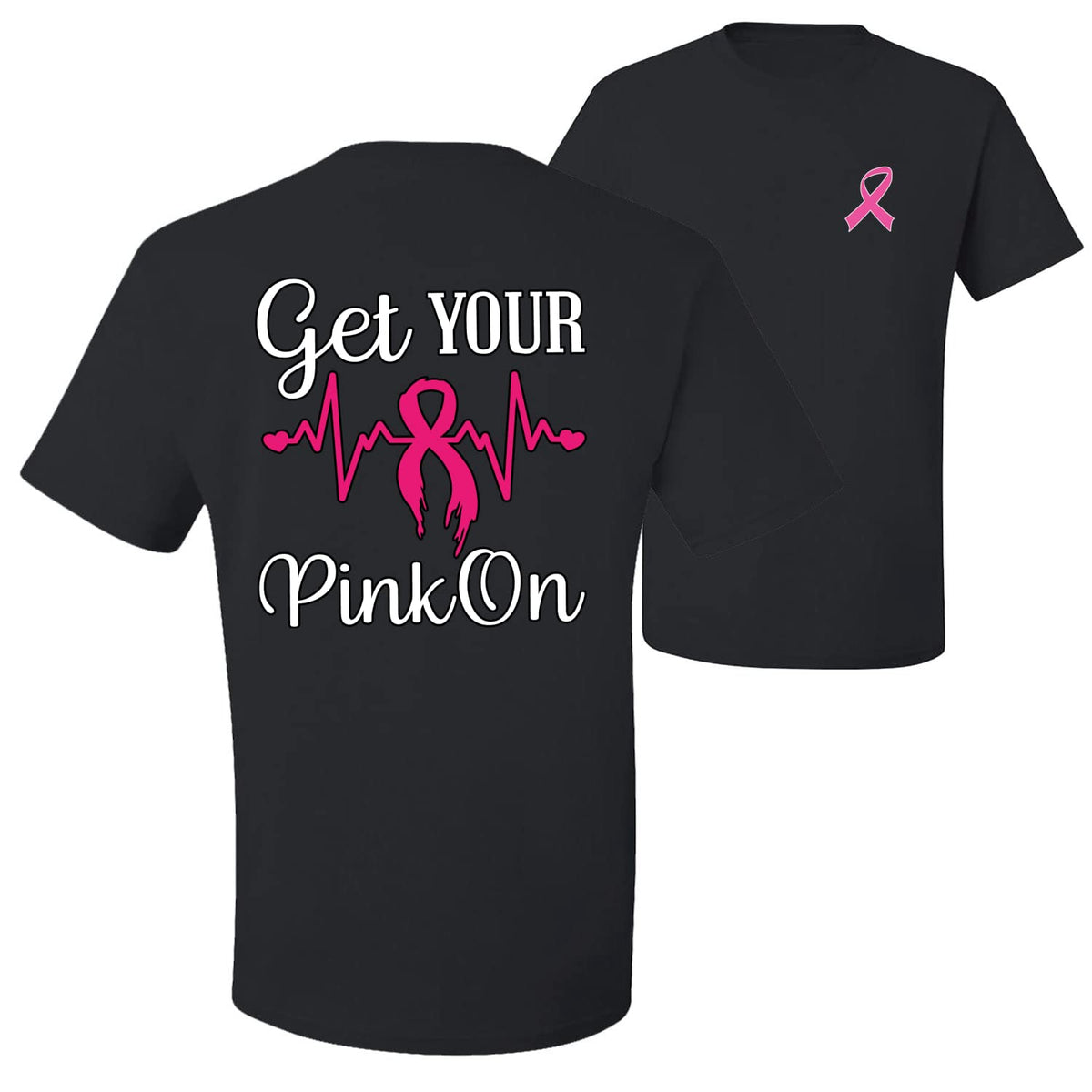 Breast Cancer Awareness Faith Pink Ribbon Sunflower Front and Back Unisex T-Shirt