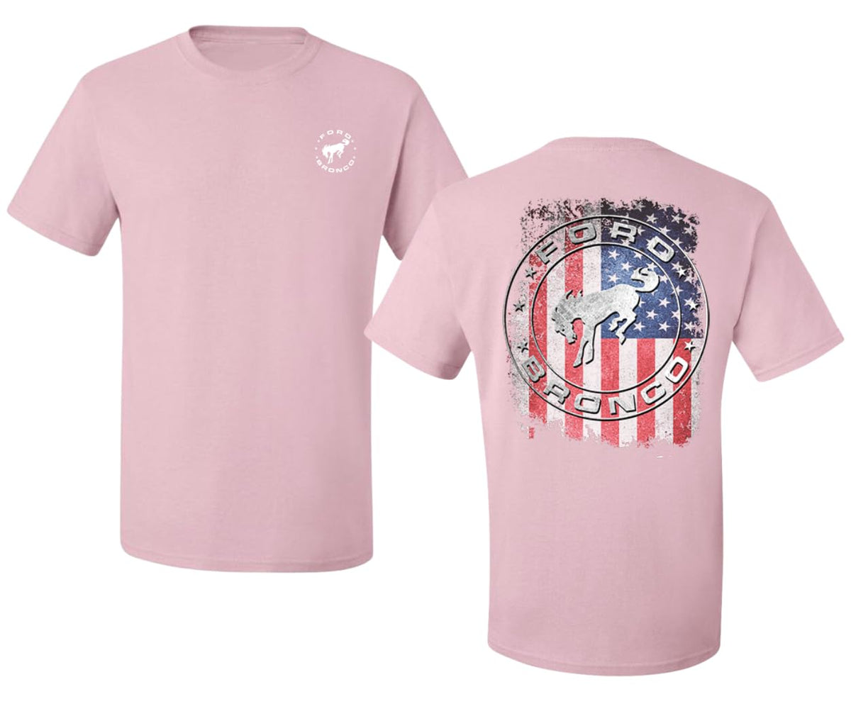 US Flag Ford Bronco Front and Back  Cars and Trucks Men's T-Shirt