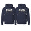 King and Queen Black Dripping Font Classic His and Hers Matching Couples Hoodie Sweater Set