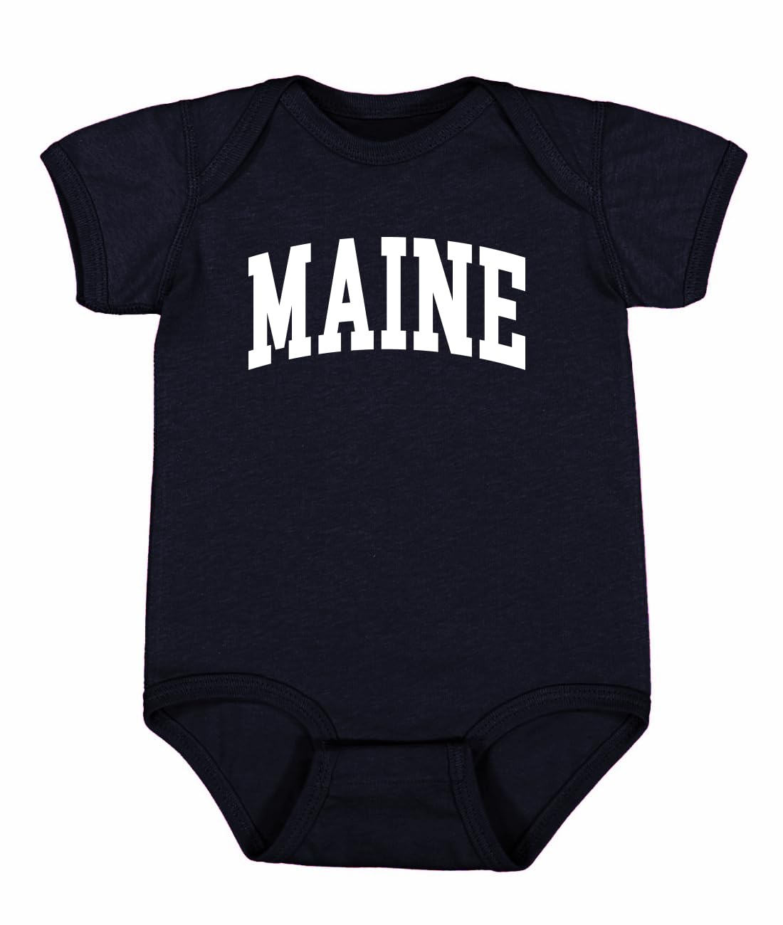 State of Maine College Style White Fashion Baby Creeper Boys Girls Infant Bodysuit