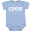 State of Vermont College Style White Fashion Baby Creeper Boys Girls Infant Bodysuit
