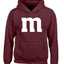 Letter M Graphic Novelty Funny Costume Halloween Youth Hooded Sweatshirt