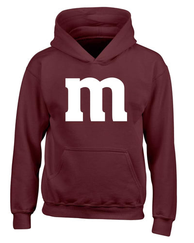 Letter M Graphic Novelty Funny Costume Halloween Youth Hooded Sweatshirt
