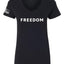 Freedom God Family Patriotism Shirt, Christian Conservative Tee for Women, Women’s Standard V-Neck Tee