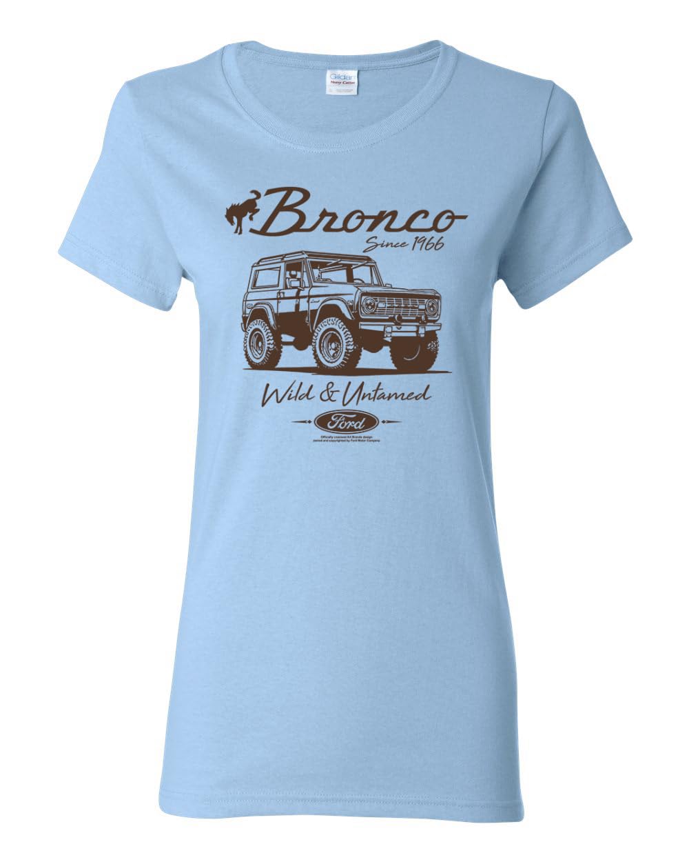 Ford Bronco Wild Untamed 1966, Classic Retro USA Motors Cars and Trucks Womens Shirt