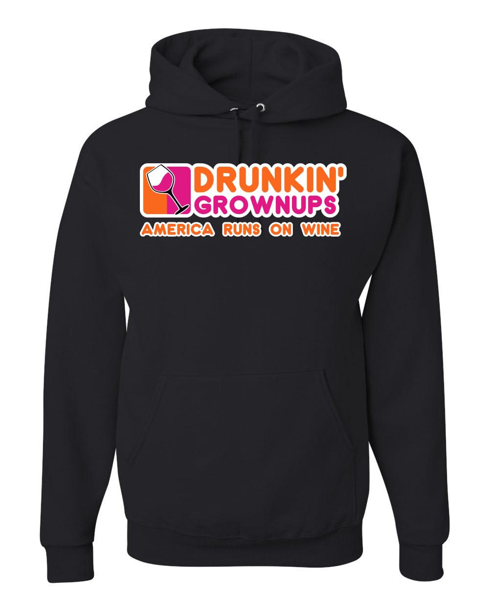 Drunkin' Grownups America Runs on Alcohol Parody Humor Unisex Hoodie Sweatshirt