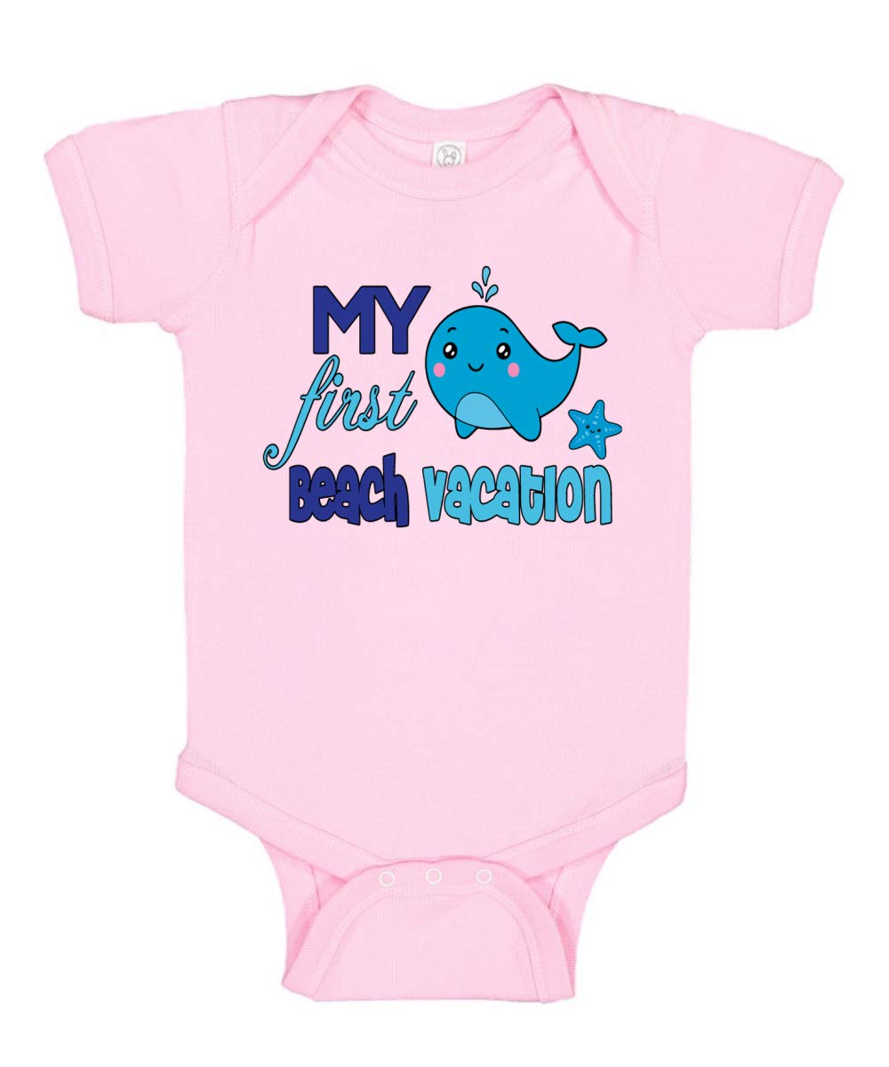My First Beach Vacation Funny Cute Whale Humor Baby Creeper Boys Girls Infant Bodysuit