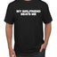My Girlfriend Beats Me Funny Husband Wife His Hers Humor Men's T-Shirt