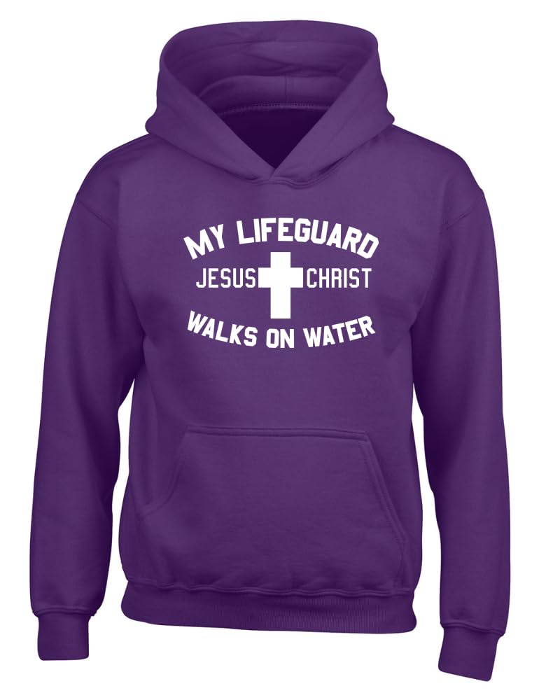 My Lifeguard Walks on Water Jesus Christ Bible Inspirational/Christian Youth Hooded Graphic Sweatshirt