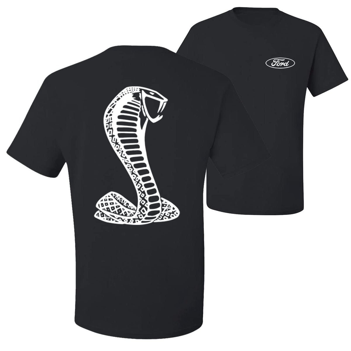 Retro Ford Shelby Cobra Emblem Vintage White Logo  Front and Back  Cars and Trucks Men's T-Shirt
