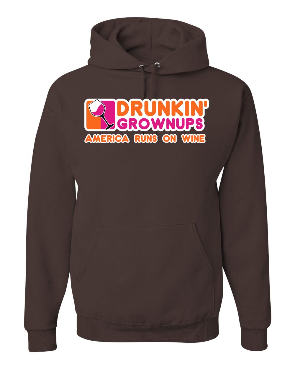 Drunkin' Grownups America Runs on Alcohol Parody Humor Unisex Hoodie Sweatshirt