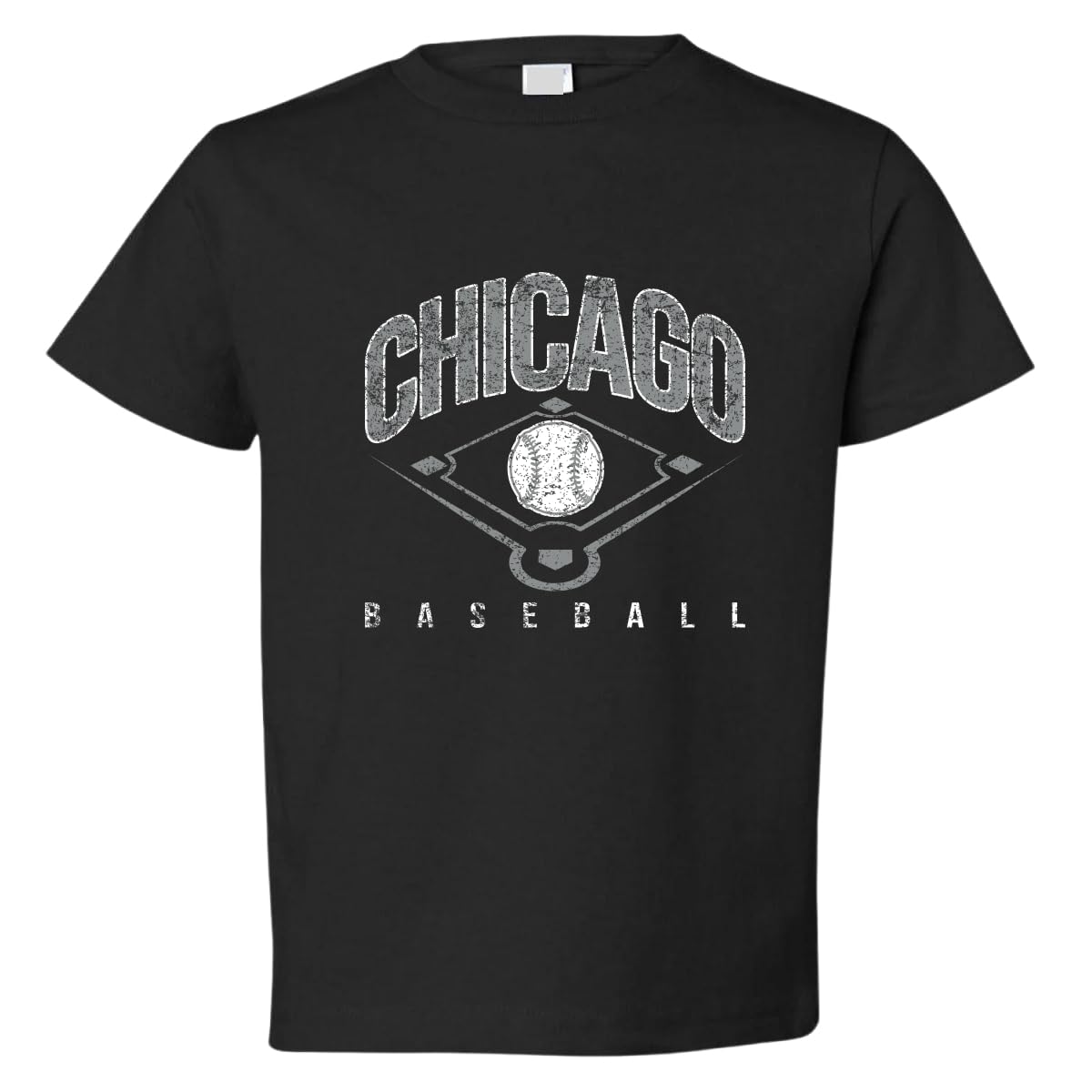 American Baseball Fan Vintage Distressed Field Sports Toddler Crew Graphic T-Shirt